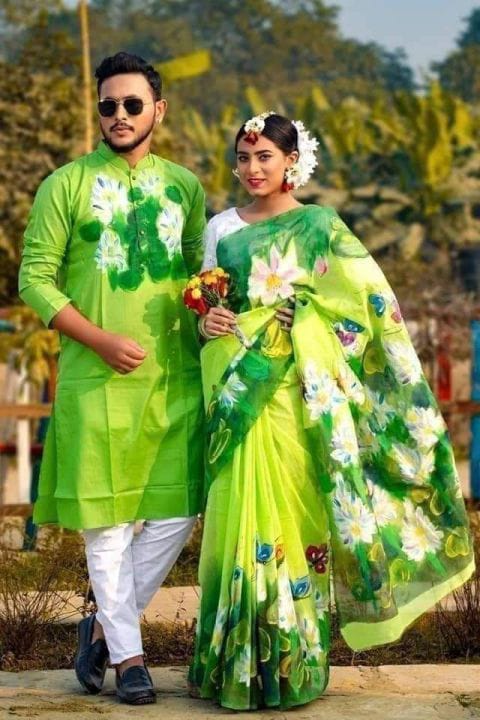 Hand paint Saree
